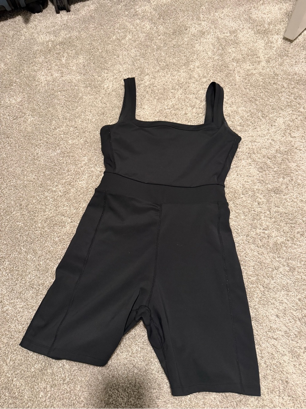 Black Women's Square-Neck Active Romper